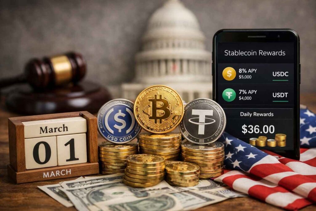 The March 1st deadline for US crypto regulation passed without a deal. Learn about the latest stable coin reward updates.