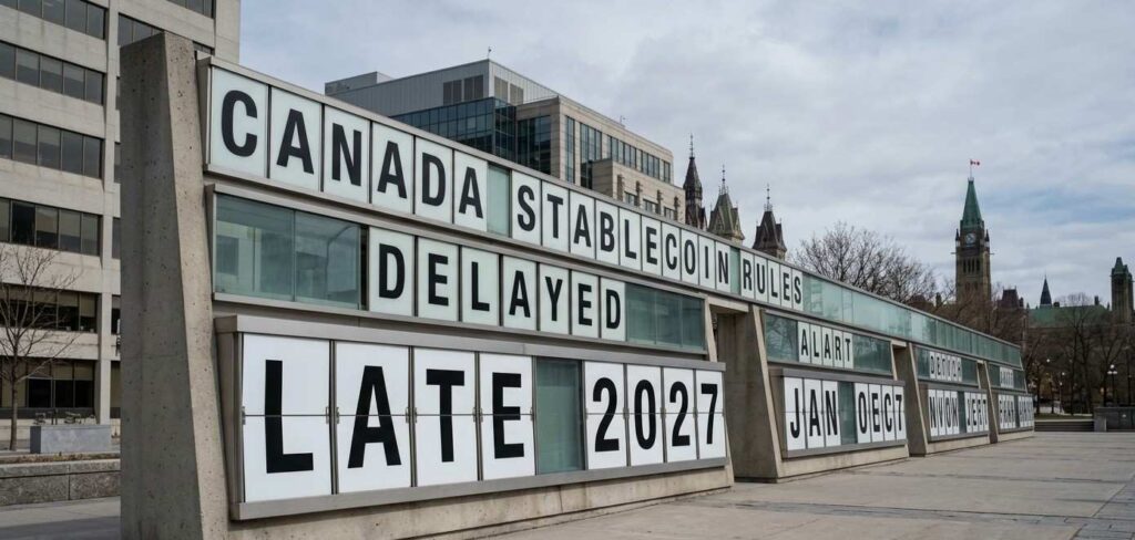 : Canada stablecoin regulations may arrive later than expected, creating major uncertainty for crypto firms and payment providers nationwide.