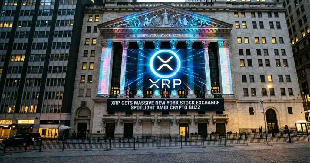 The New York Stock Exchange highlights XRP and Ripple infrastructure, sparking major speculation about upcoming crypto partnerships and tokenization growth.